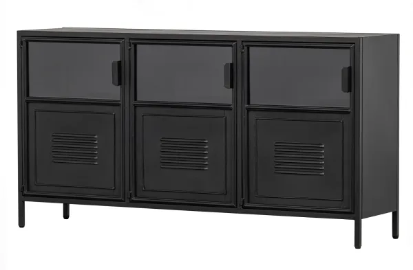 Ronja, Highboard, svart, H75,5x143x37 cm, järn