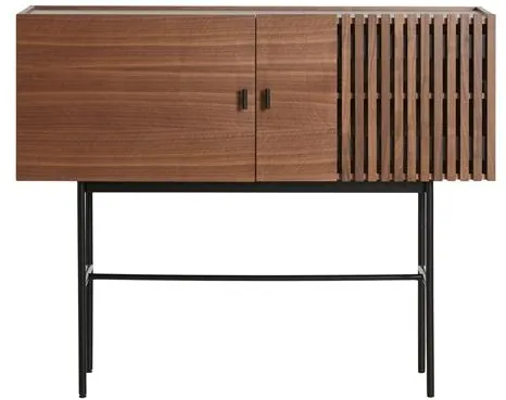 Woud Array Skänk Valnötsfaner/Svart 120 cm